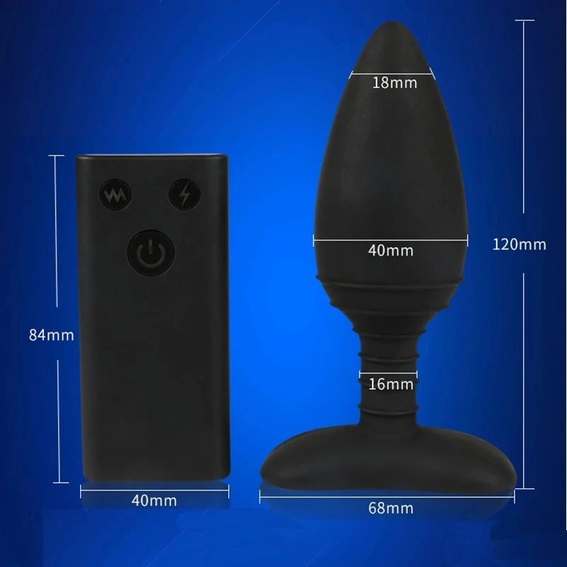 Анальный вибратор с электрическим током фаллоимитатор дистанционным