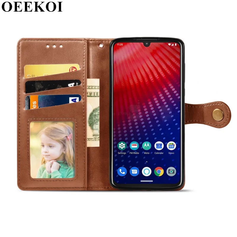 Чехол-книжка OEEKOI из искусственной кожи для Moto E6 Play G8 Plus One Zoom P40 G7 Z4 Power | Мобильные