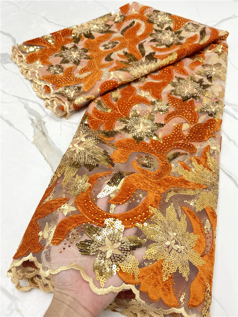 PGC французская бархатная кружевная ткань с блестками 2021 Высококачественная