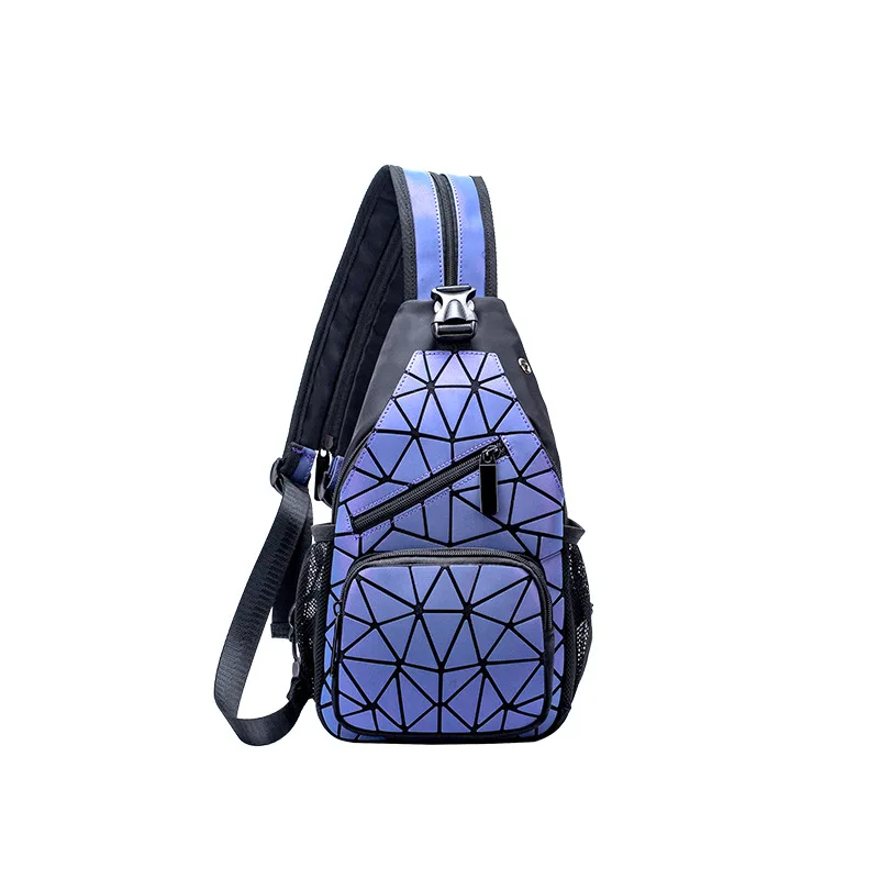 

Women Bag Luminous Backpack Mini Geometric Shoulder Bag Folding Student School Bags For Teenage Girl Hologram Backpack 2021