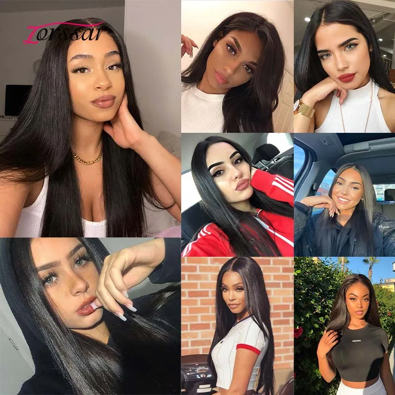 

13x4 Lace Front Human Hair Wigs For Black Woman Brazilian Straight Lace Front Wig 180% Lace Frontal Wigs Pre Plucked Hairline