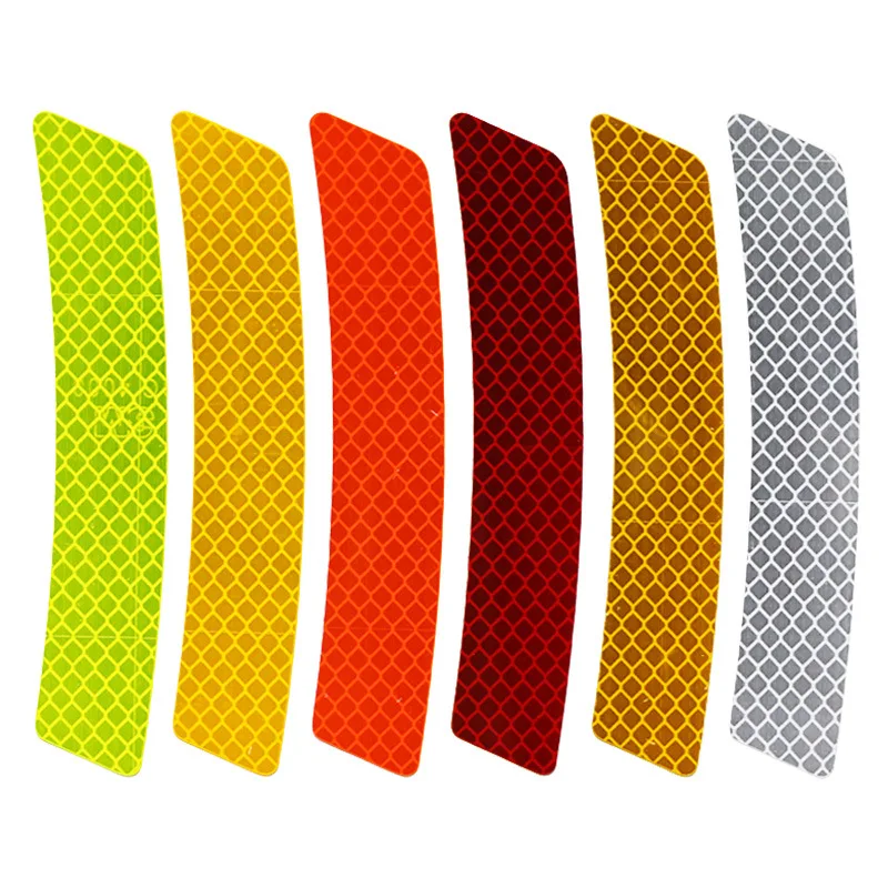 2pcs Fluorescent car reflective strips Decorative safety mark warning stickers decals for bike motorcycle auto Protective tape |