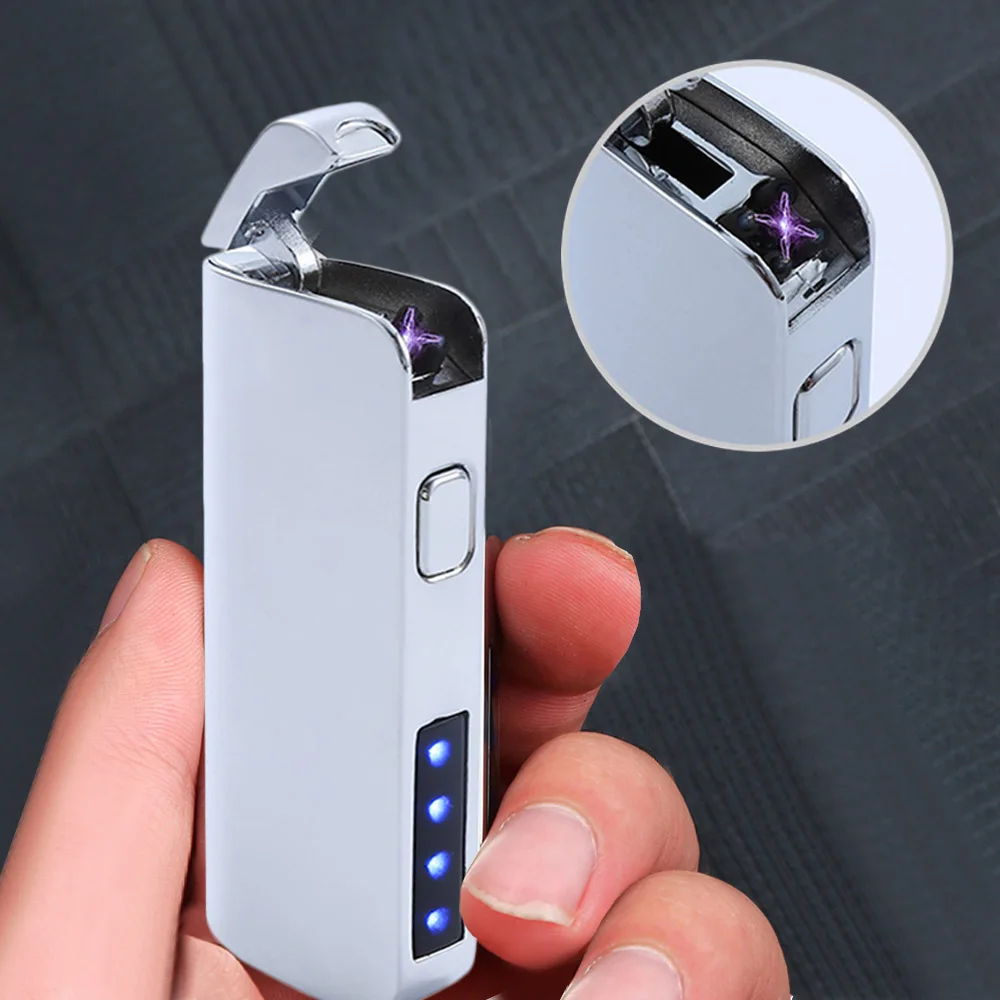 

Двойная дуга электрический USB Перезаряжаемый светильник плазменный ветрозащитный беспламенный Электронный светильник с индикатором заря...