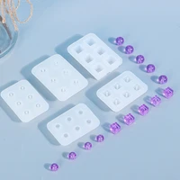 1pcs epoxy resin mold 6 grid ball earrings bracelet making silicone mold diy jewelry accessories crafts tools round square beads
