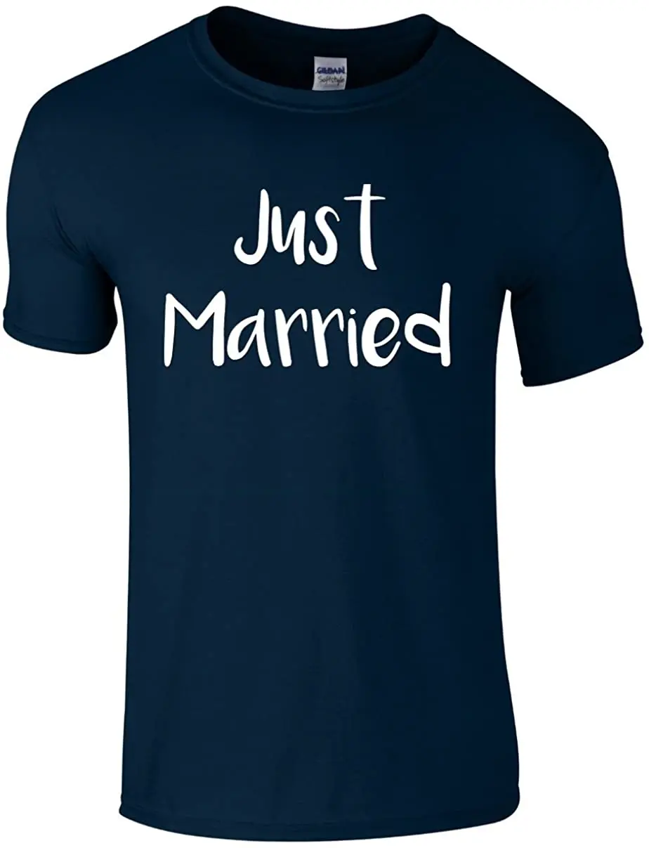

Just Married Mens T-Shirt New Arrivals Harajuku Tee Summer 2020 Pure Cotton Breathable Short Sleeve Tshirt