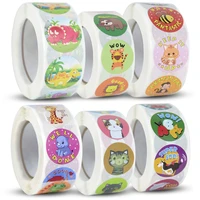 500pcs animals cartoon stickers cat dinosaur lion candy bags sticker label for baby shower kids birthday party gifts seal label