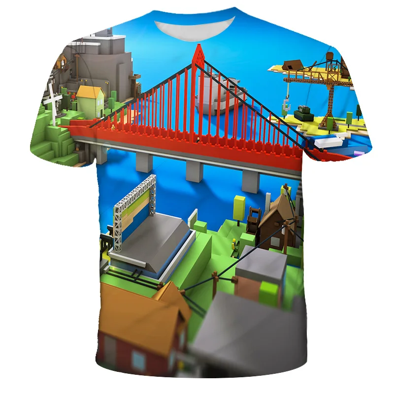

New Children Robloxing Cosplay T-shirt Pullover Leisure Fashion Kids Girls Tops Christmas Gift 2021 Summer Clothes For Kids