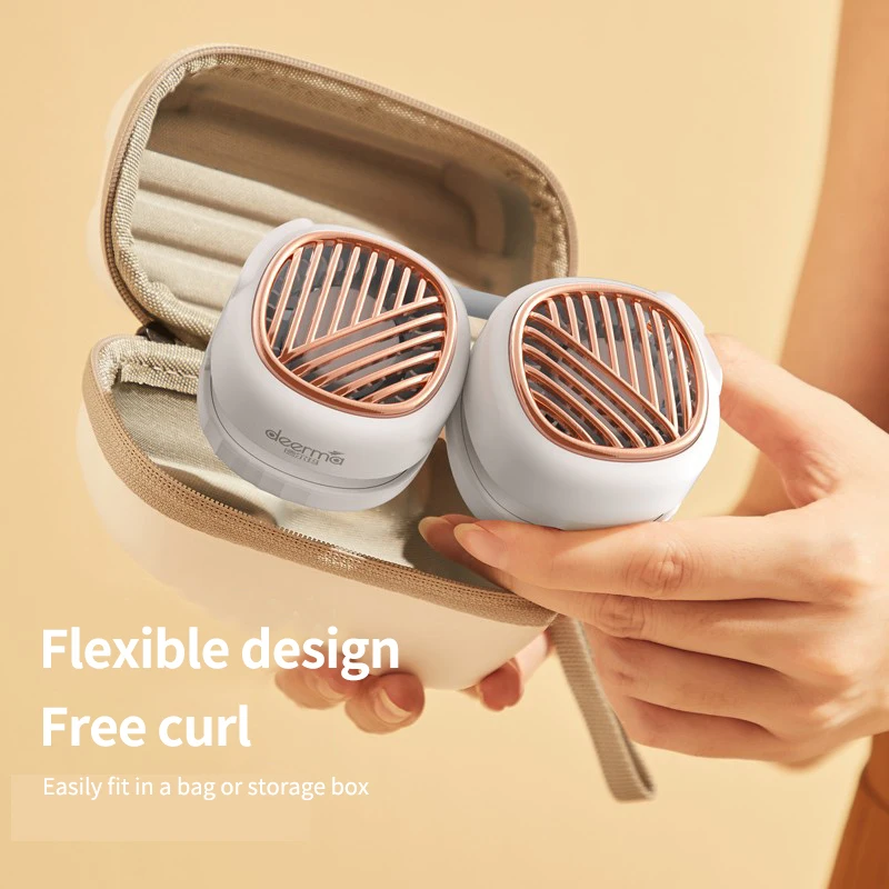 

Deerma Mini Bladeless Fan Portable Neck Fan USB Rechargeable Mute Outdoor Sports Fans Mini Foldable Retractable Hanging Neck Fan