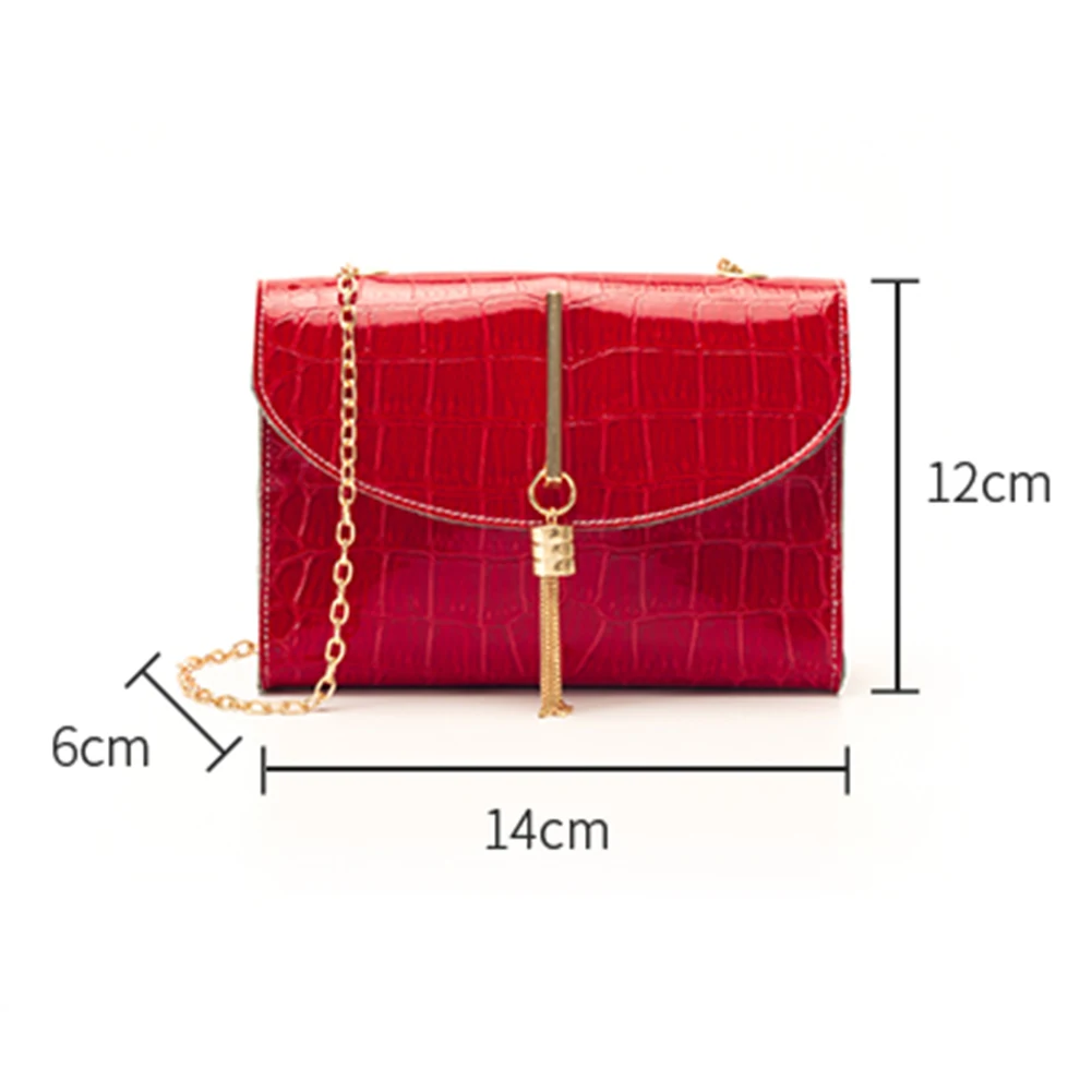 

Daily Female Alligator Handbag PU Leather Pured Color Envelope Bag Shoulder Lady Dressing Ornament for Phone Lipstick