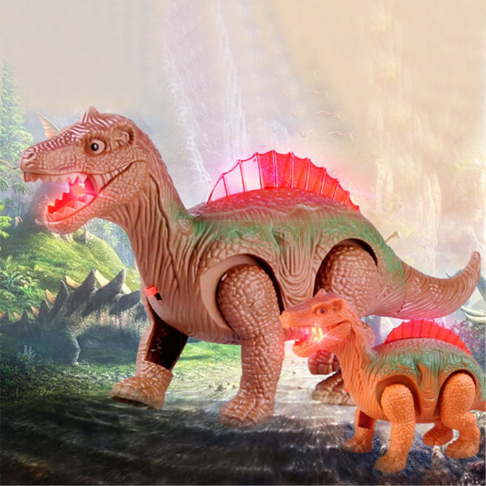 Фото Светящийся динозавр электронный ходячий робот модель динозавра детская игрушка