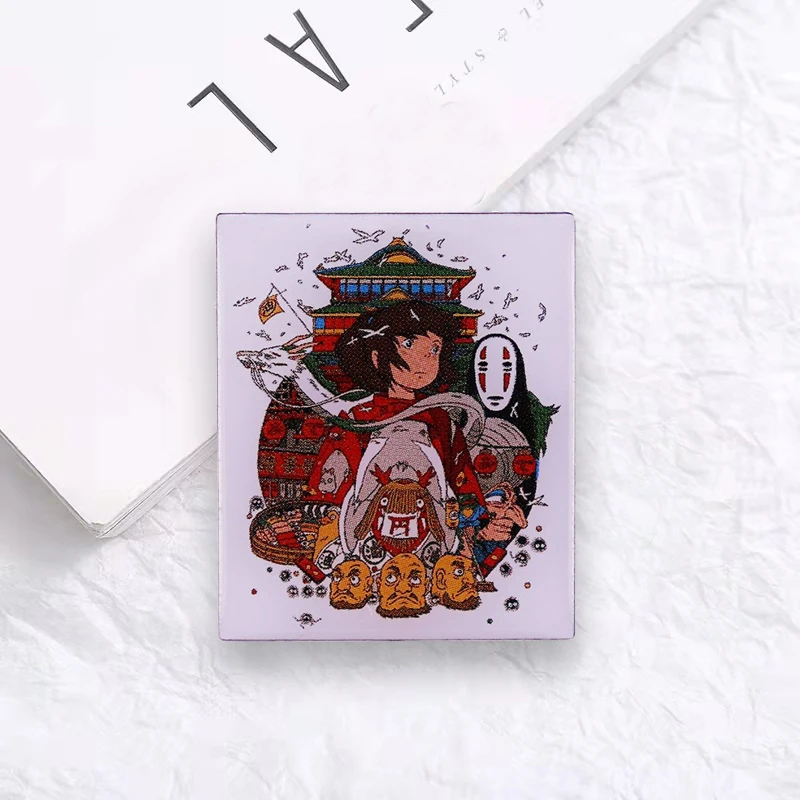 

Spirited Away Poster Brooch Oil House Faceless Male Dust Elf Badge Fun Enamel Pin Fantasy Anime Lovers Gift Clothes Accessories