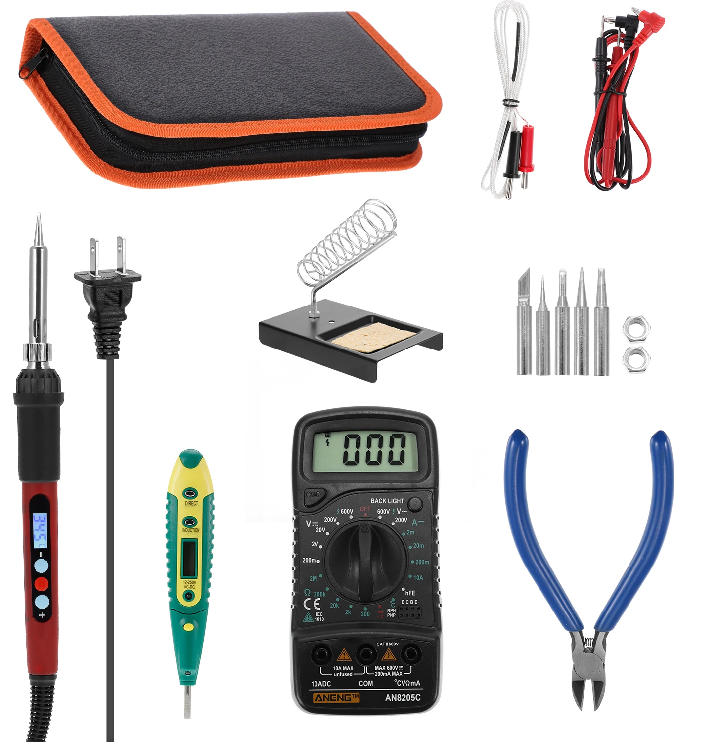 

16pcs ANENG SL103 LCD Display Electric Soldering Iron Temperature Adjustable Welding Repair Tool 60W Portable Electrocautery