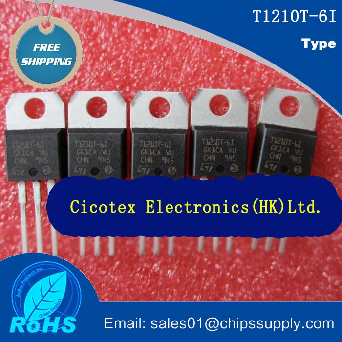 10 шт./лот T1210T-6I-220 T 1210 T-6I TRIAC SENS ворота 600V 12A TO220AB T1210T-61 |