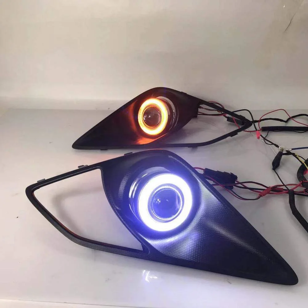 

Osmrk fog lamp driving light assembly for toyota 86 cob angel eye led daytime running lights turn signal