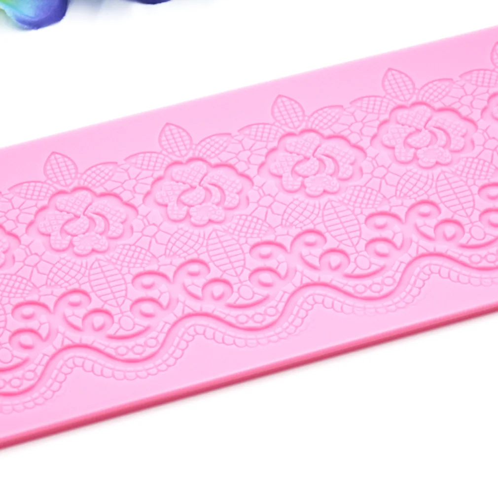 Новый розовый Дамаск кружевной силиконовый коврик силиконовая форма для