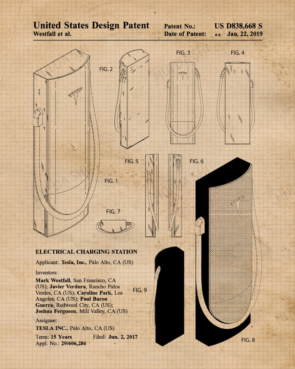 Винтажные плакаты Tesla с патентами для оформления стен в подарок для дома, офиса, гаража, мужской пещеры, для студента, учителя и фаната науки.