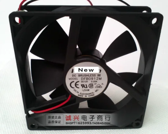 Для Delta Electronics DFB0912M DC 12V 0.20A Размеры: 90x90x25 мм 2 провод Сервер вентилятор