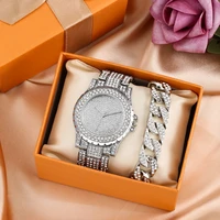 women watch bracelet set women luxury diamond fashion stainless steel ladies quartz watch gift set for women relogio feminino