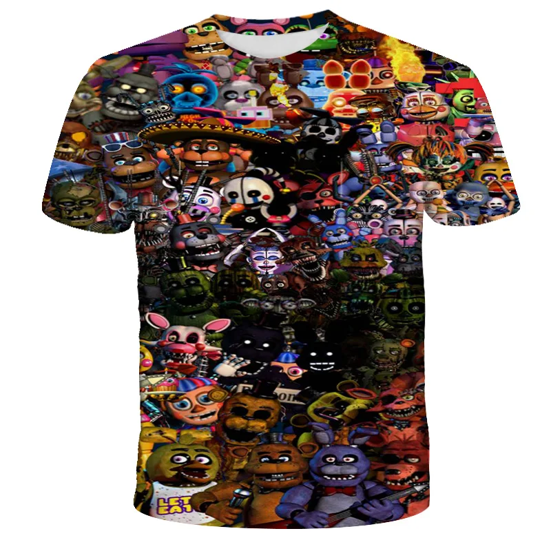 

New 3D Printed Boy T-shirt Clothing In Teddy Bear Five Nights t-shirt Boy Girl Fashion Short-Sleeved FNAF Children T-shirt Tops