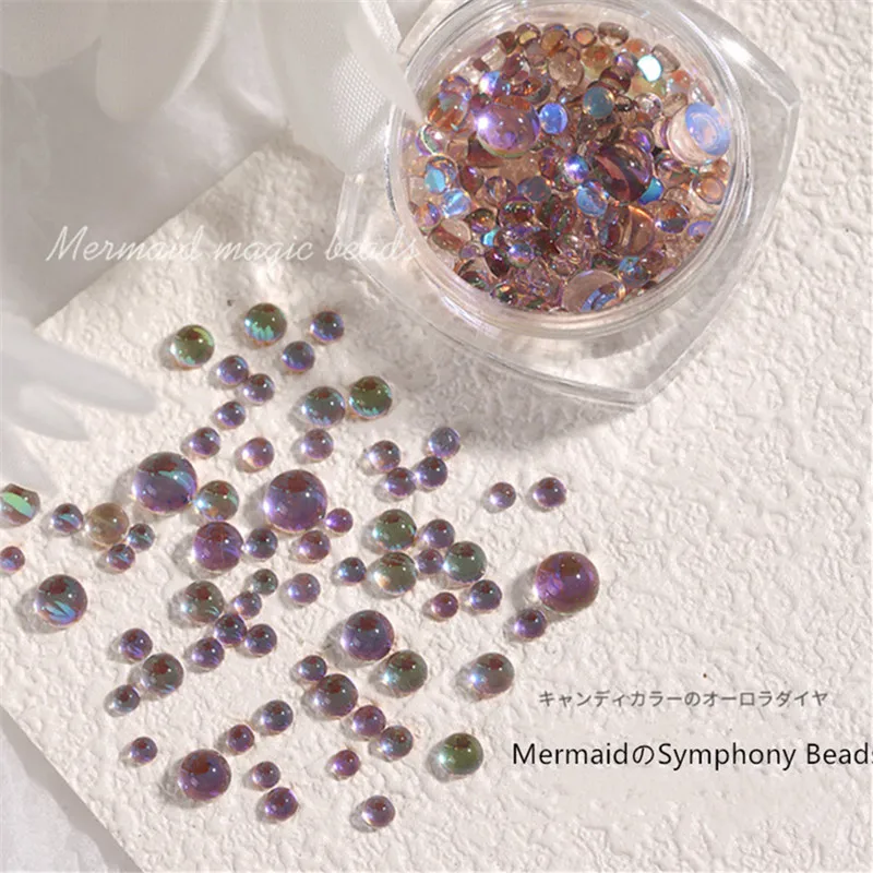 Конфеты Цвета смешанные Размеры Русалка круглая стеклянная бусина с огранкой