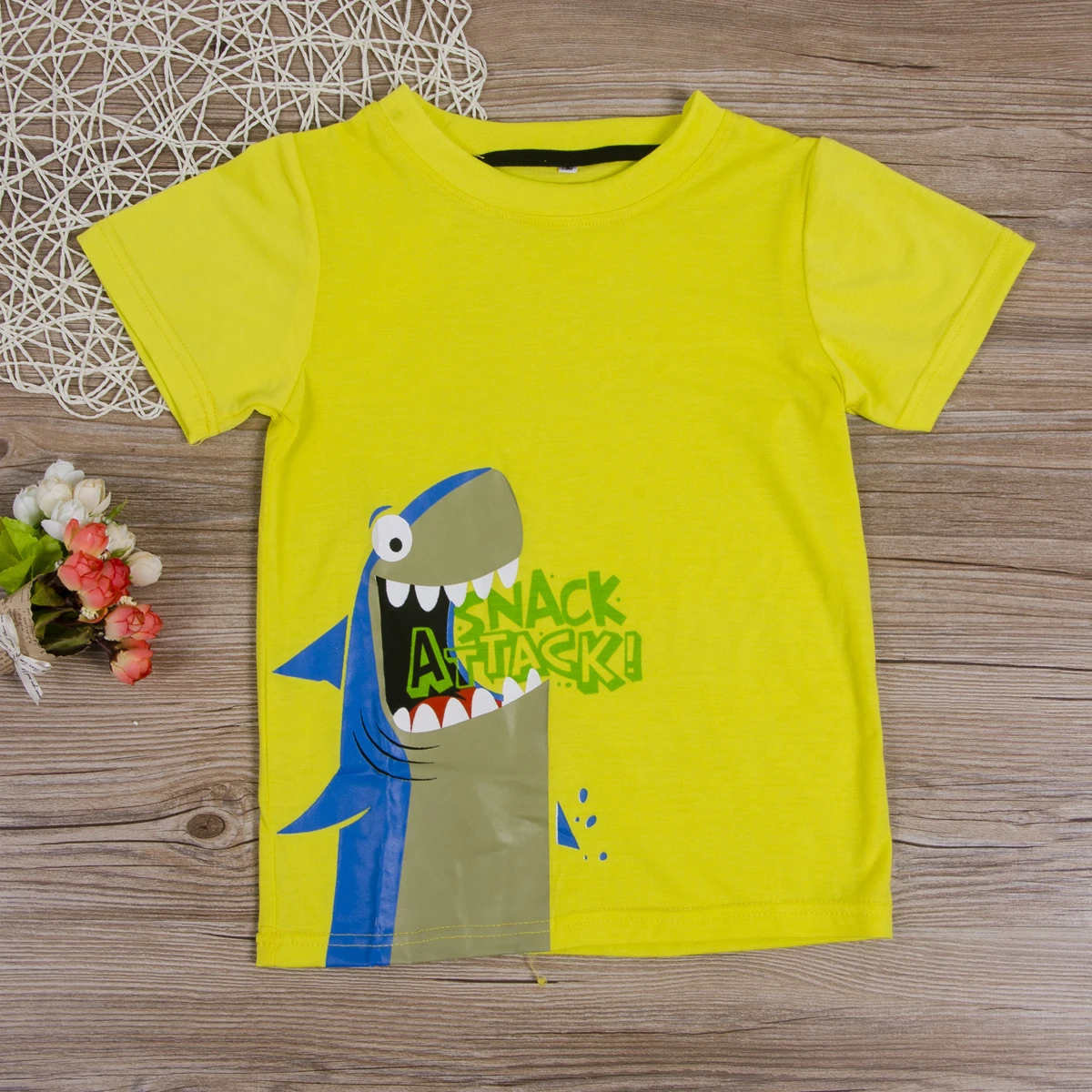 Летняя футболка с короткими рукавами для маленьких мальчиков принтом животных