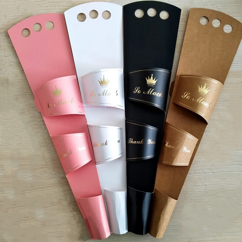 

10pcs Single Rose Box Hollow out Tote Gift Bag Wedding Kraft Paper Valentine's Day Mother's Day Pack Supplies Birthday Party