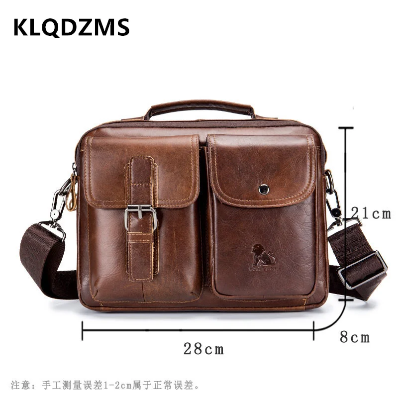 KLQDZMS Genuine Leather Men's Messenger Bag Business Briefcase Office Business Handbag Personalized  Travel Bag Hot Sell