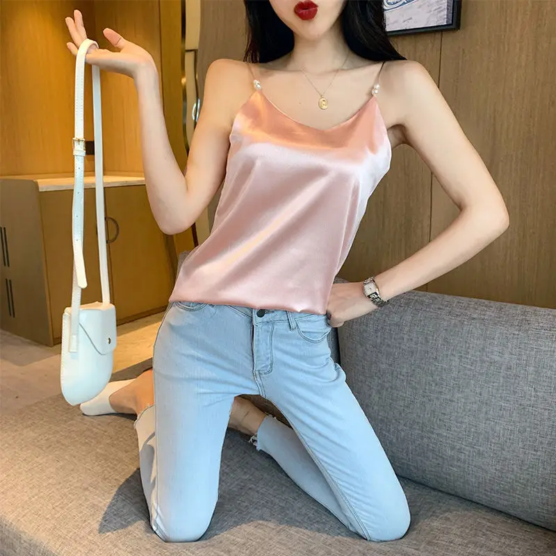 

Camisole women wear summer bottoming shirt professional suit sexy tide satin chiffon jacket