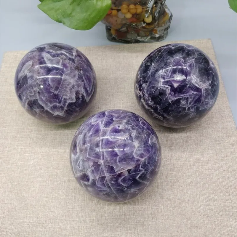 

Dream amethyst crystal ball natural stone and minerals quartz gemstones healing sphere reiki feng shui home decor