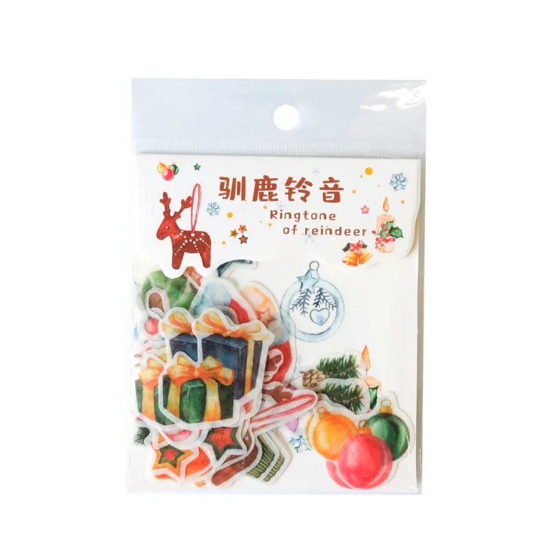 

40 Pcs/Set Christmas Candy Reindeer Series Decorative Mobile Sticker DIY Scrapbooking Diary Stationery Stickers