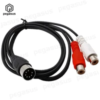 7 pin din male midi cables to 2 dual rca female plug audio cable 0 5m for guitars