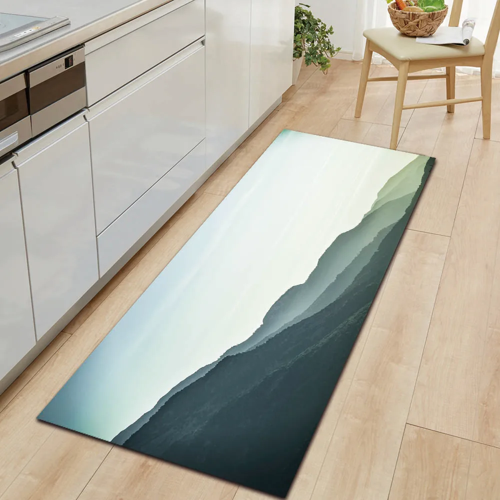 Nature Series Fog And Snow Home Kitchen Carpet Washabl Entrance Doormat Living Room Hallway Decoration Rug Anti-Slip Bath Mat | Дом и сад