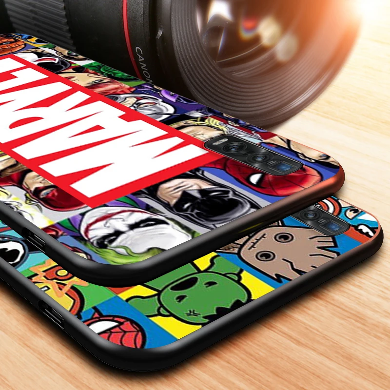 

Marvel Hero The Avengers for OPPO Find X2 A93 A92 A73 A72 A53 A53S A32 A12 A11X AX7 Neo Pro Lite Black Phone Case