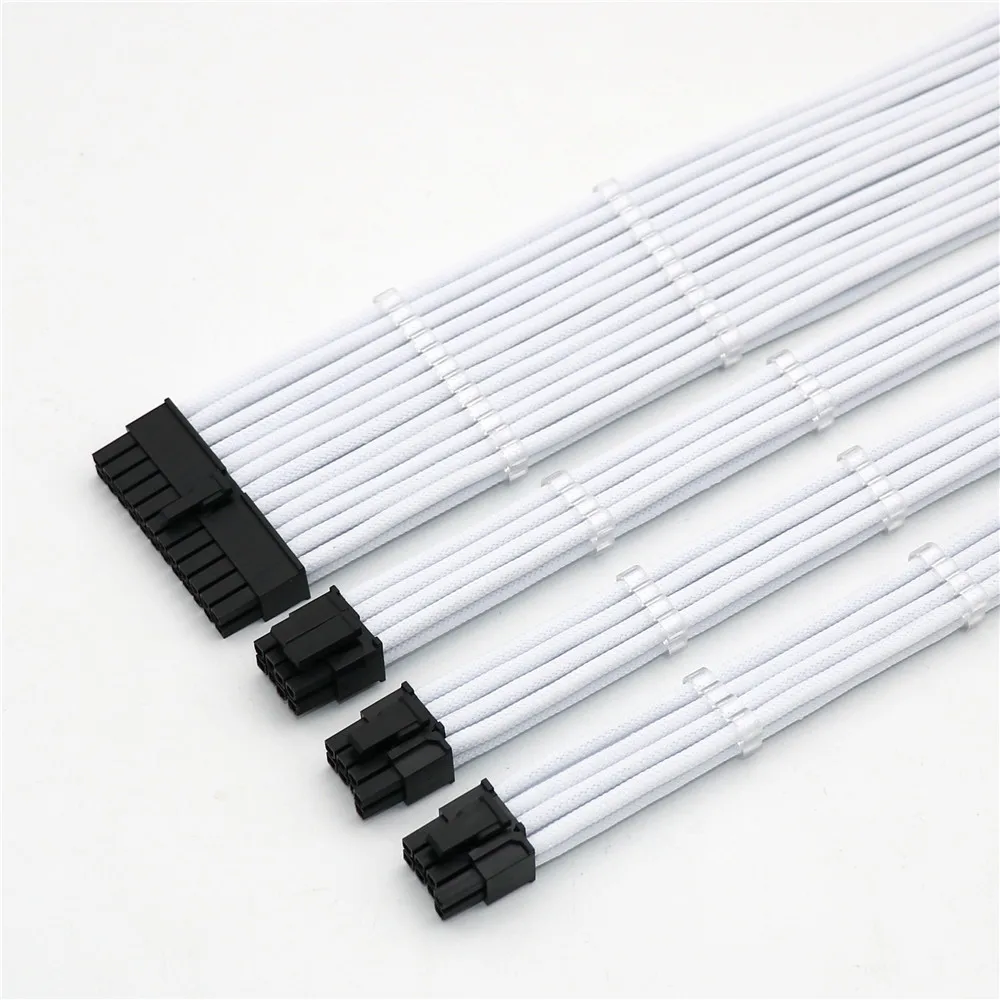 Базовый комплект удлинительных кабелей 4 мм PET 1 шт. 24Pin ATX 8 контактный процессор + 2