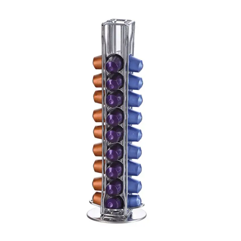 for 40pcs Capsule Металлический держатель кофейных капсул, железная Хромированная Подставка, кофейные капсулы для хранения, металлический держатель кофейных капсул для капсул - Цвет: for 40pcs Capsule