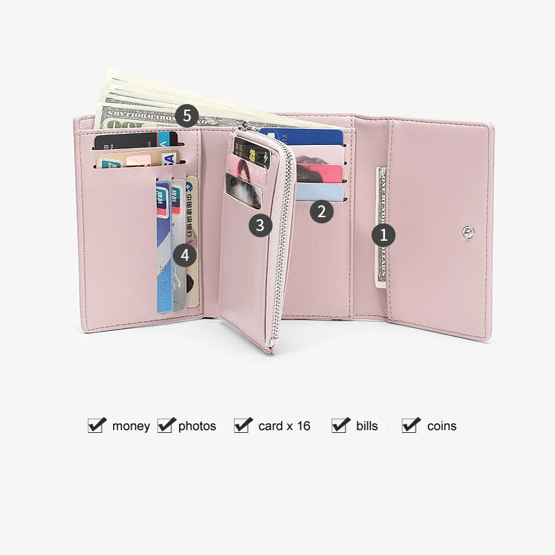 Модный дизайнерский кошелек из мягкой искусственной кожи для женщин короткий