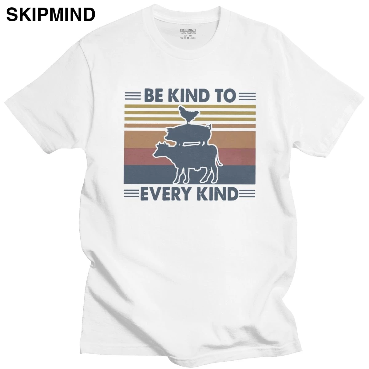 Модная быть добрым к любому человеку футболка с животным для мужчин коротким