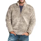 Мужской вязаный пуловер с воротником-стойкой, мужской свитер на молнии, однотонный, вместительная модная мужская одежда с карманами, мужская одежда
