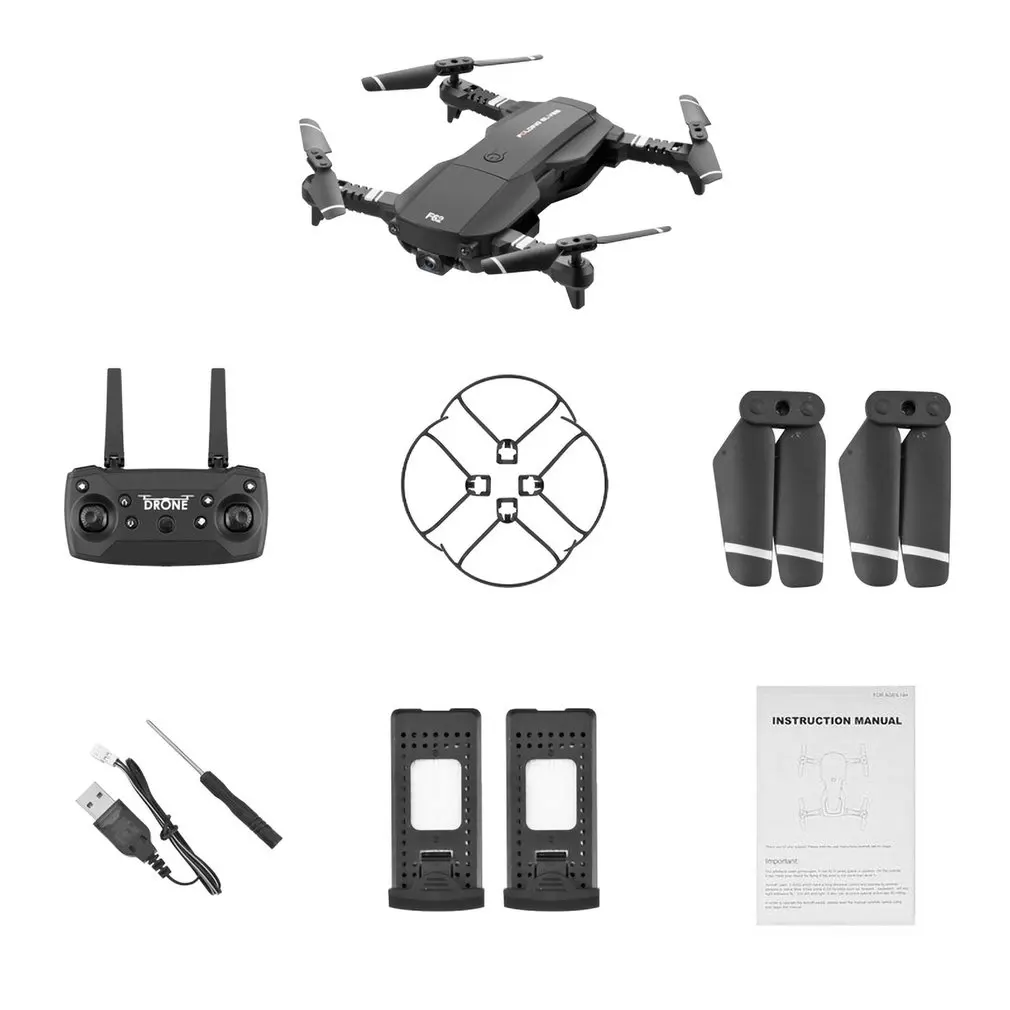 0.3MP Black 2B F62 2,4G wifi 0.3MP/4K 16MP HD широкоугольная камера Радиоуправляемый Дрон оптическое управление потоком жестов смарт-контроль Радиоуправляемый вертолет Дрон модель - Цвет: 0.3MP Black 2B