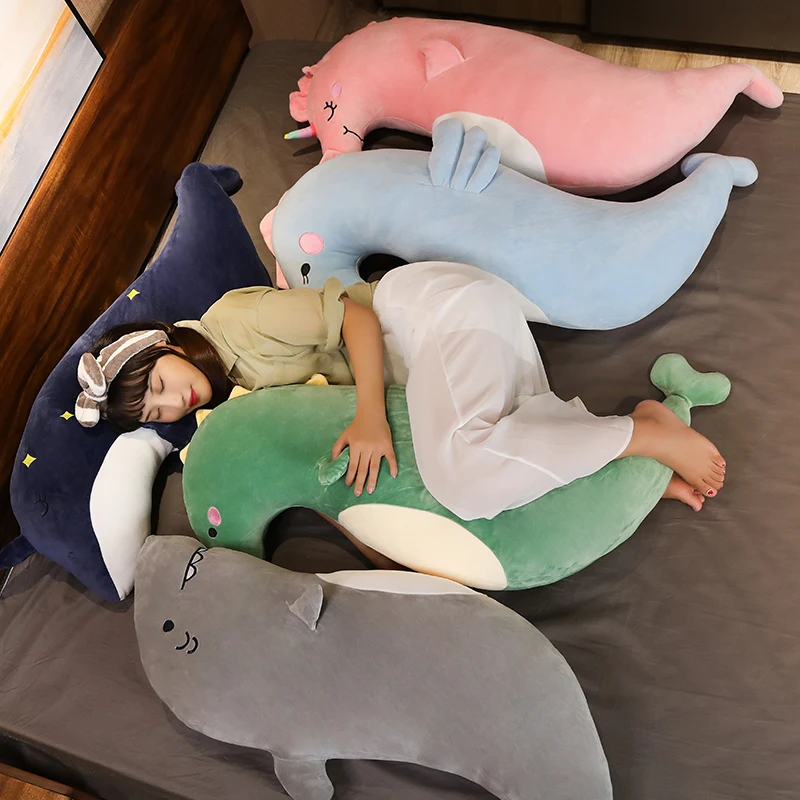 

Cute ocean series boyfriend pillow soft stuffed animal whale shark seahorse plush pillow kids and girls holiday gifts