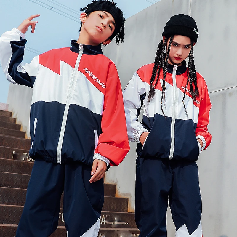 

Children Hip Hop Dance Clothes For Kids Long Sleeve Jacket Hiphop Suit Boys Girls Jazz Street Dance Costumes Stage Wear