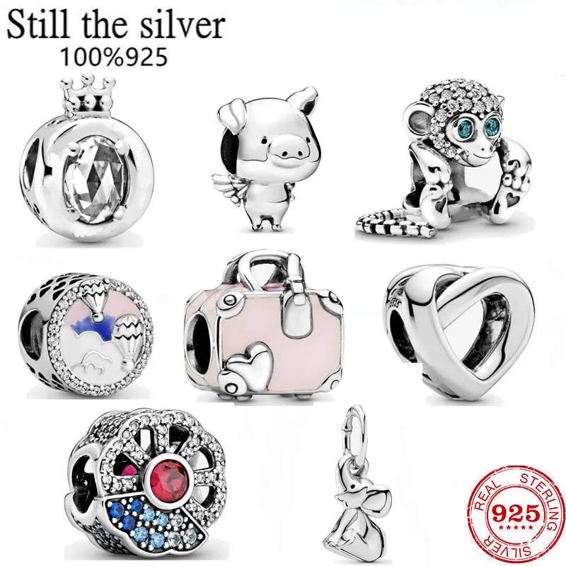 

Женские бусины-подвески из серебра 100% пробы с мультяшными животными