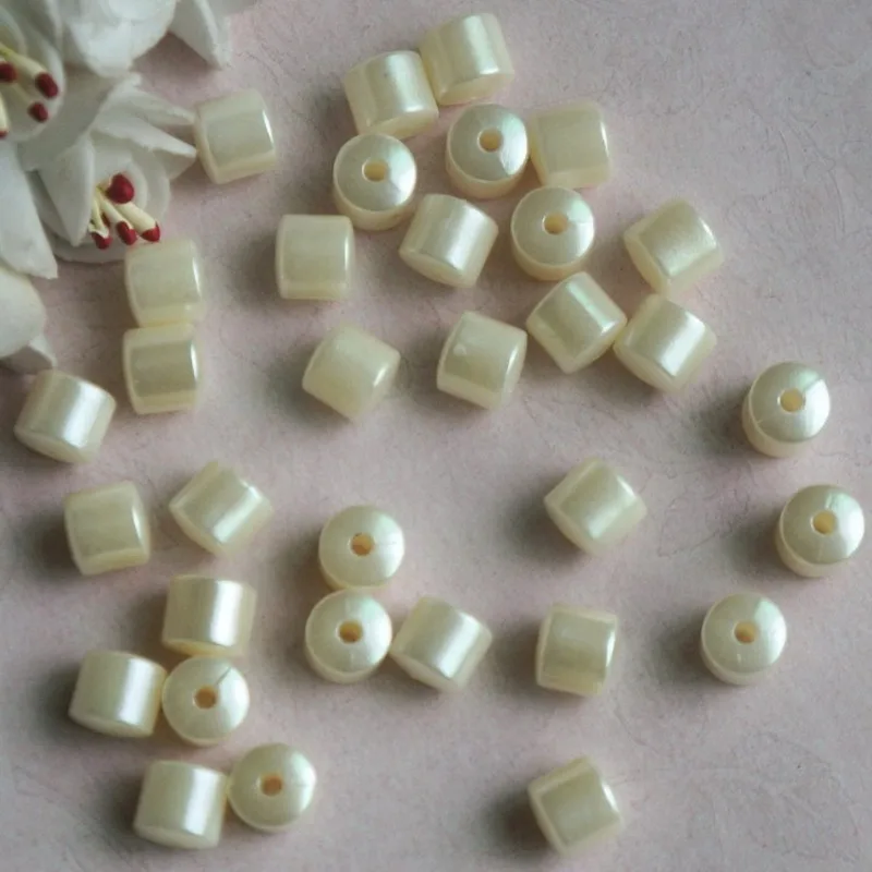 

Бусины акриловые в форме цилиндра, имитация под жемчуг, бежевые, для изготовления ювелирных изделий «сделай сам», браслетов, ожерелий, аксес...