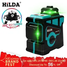 HILDA лазерный уровень 12 линий 3D уровень самонивелирующийся 360 горизонтальный и вертикальный крест супер мощный зеленый лазерный уровень HILDA лазерный уровень 12 линий 3D уровень самонивелирующийся 360 горизонтальный и вертикальный крест супер мощный зеленый лазерный уровень