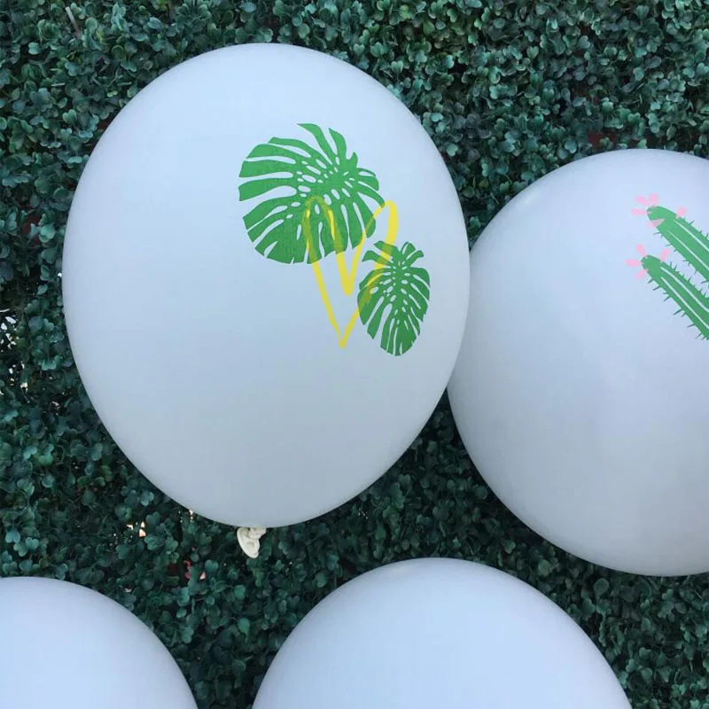 10 шт. 12 дюймов печатные Фламинго лист ананас кактус латексный воздушный шар