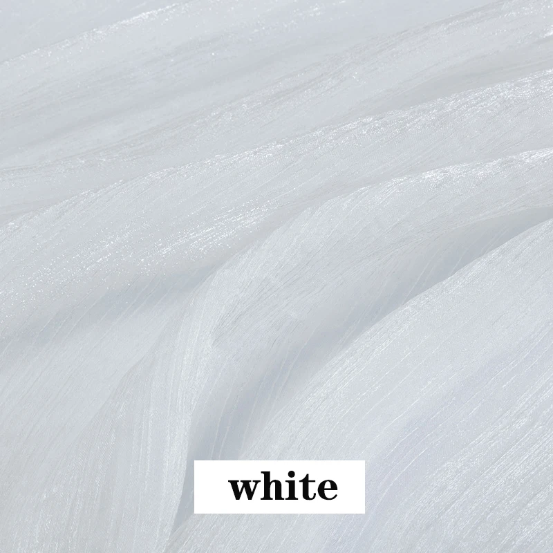 white Ширина 150 см однотонный Блестящий органза ткань тюль, марля, сетка для Свадебная вечеринка сценическое платье DIY Павлиньего хвоста, ручная работа, украшение из ткани - Цвет: white