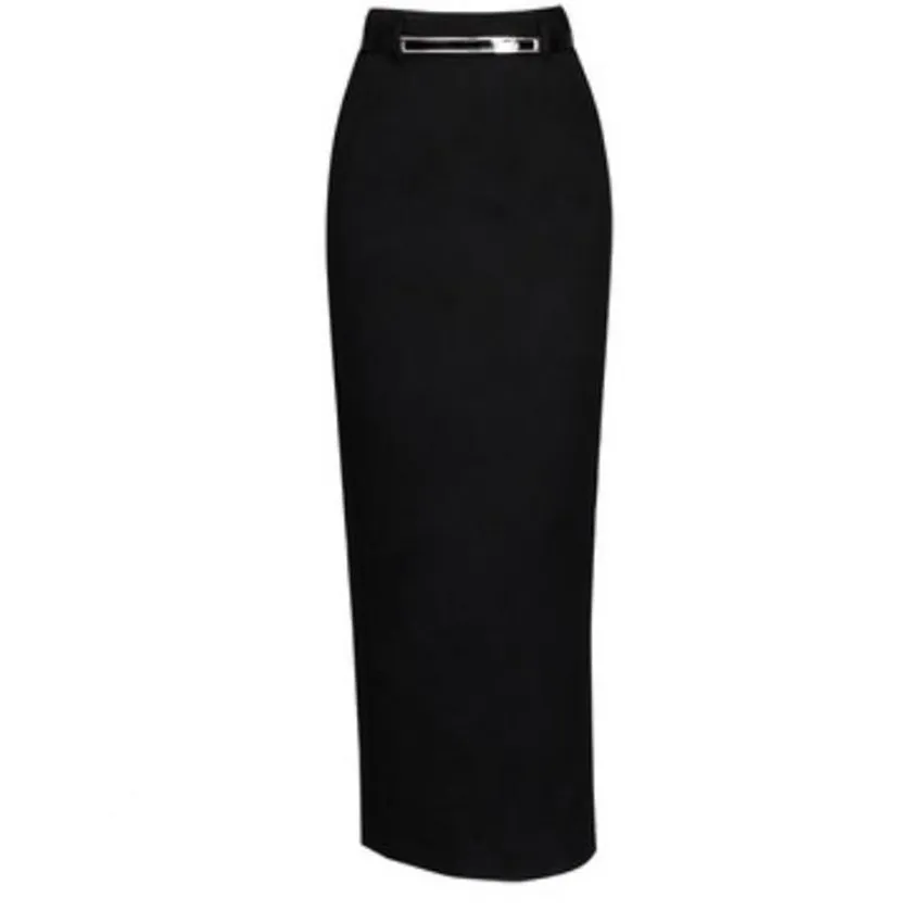 

Осенне-зимняя офисная шерстяная юбка-карандаш, Женская юбка с высокой талией и разрезом, одноступенчатая длинная юбка