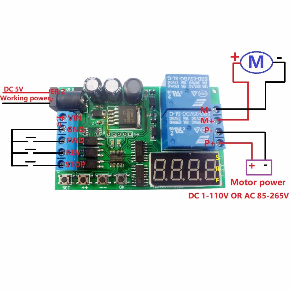 5V 9V 12V 24V DC/AC мотор управления Лер релейная плата вперед обратное управление