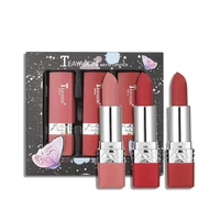free shipping set of 3 lipstickswomens makeup velvet matte moisturizing lip balmeasy to wear and lasting velvet lipstick set