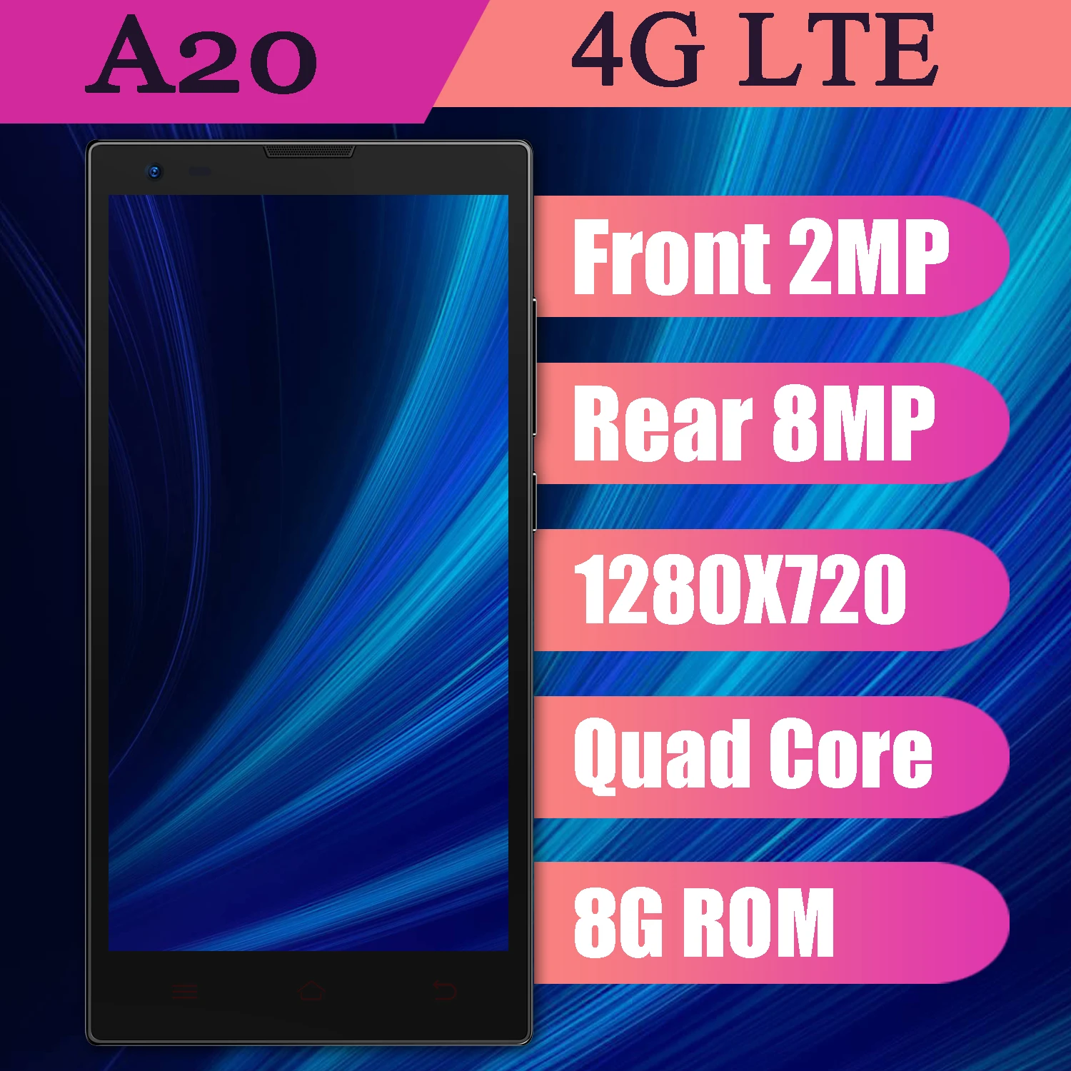 A20 дешевые смартфоны celulares quad core 1G RAM + 8G ROM 4G LTE 8MP камера android Мобильные телефоны